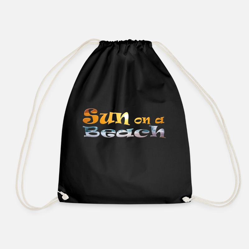 SUN ON A BEACH - Drawstring Bag - black