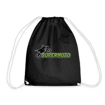 Supermoto schriftzug schwarz - Turnbeutel - Schwarz - Vorne
