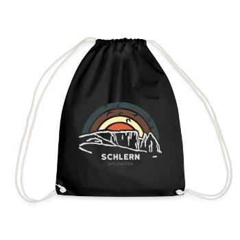 Sciliar Schlern Dolomiten Südtirol Italien Wandern - Turnbeutel - Schwarz - Vorne