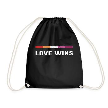 L’amour du drapeau lesbien gagne drôle en disant gay - Sac de sport léger - noir - Devant