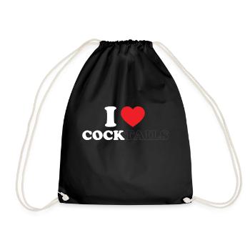 Vintage Drinks Glass Cocktails Drink Lovers - Drawstring Bag - black - Front