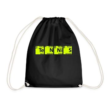 Tennis - Éléments chimiques dans le tableau périodique - Sac de sport léger - noir - Devant