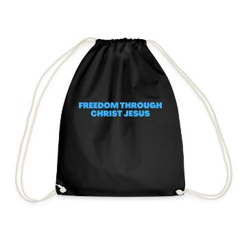 La liberté par le Christ - Citations chrétiennes - Sac de sport léger - noir - Devant