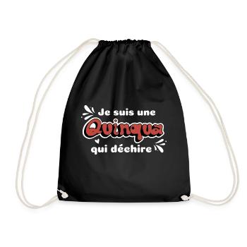 Humour 50 Ans Anniversaire Quinqua Qui Déchire - Sac de sport léger - noir - Devant