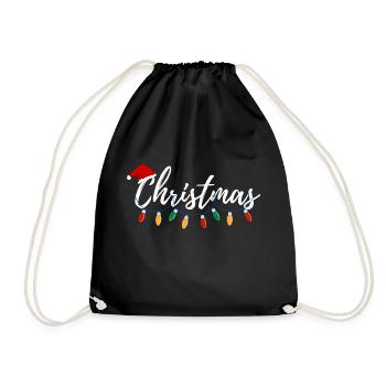 Weihnachtsgeschenk - Turnbeutel - Schwarz - Vorne