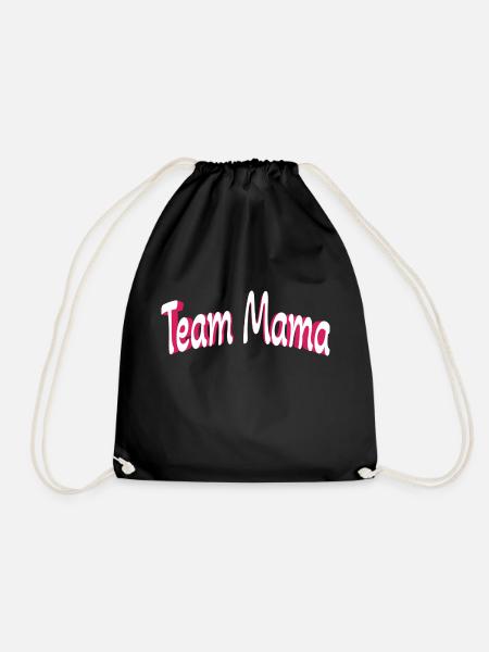 Team Mama Red - Drawstring Bag - black