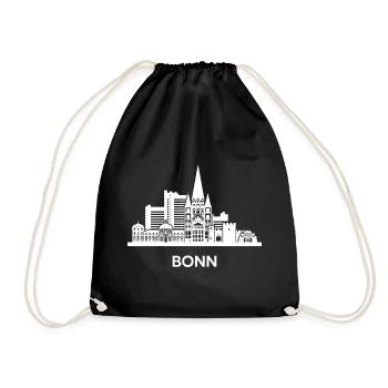 Bonn, weiß - Turnbeutel - Schwarz - Vorne