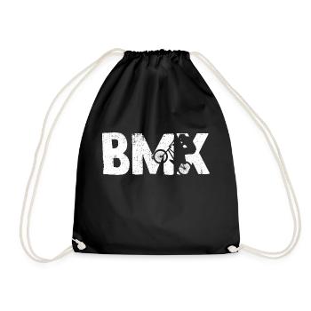 BMX Fahrrad Fans Geschenk Jungs Jugend Fahrrad BMX - Turnbeutel - Schwarz - Vorne
