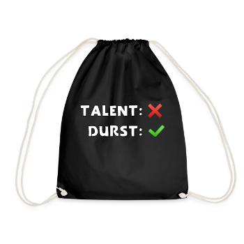 talent nein durst ja - Turnbeutel - Schwarz - Vorne