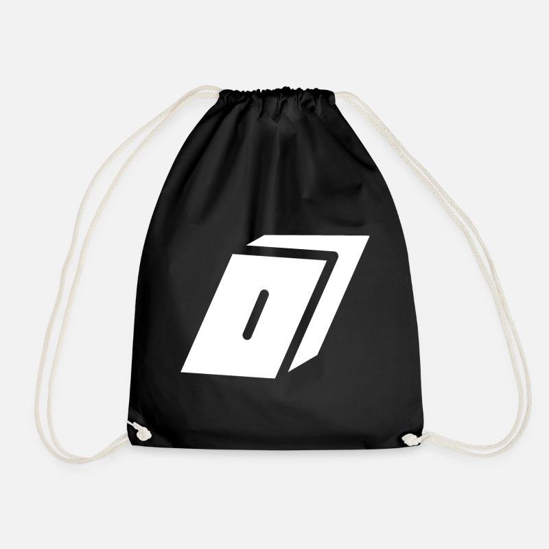 Letter O Logo - Drawstring Bag - black
