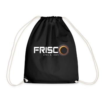 Frisco Texas 2024 Eclipse Souvenir April 8 - Drawstring Bag - black - Front