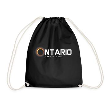 Ontario Canada 2024 Eclipse Souvenir April 8 - Drawstring Bag - black - Front