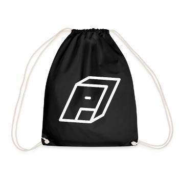 Outline Letter P - Drawstring Bag - black - Front