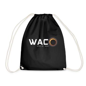 Waco Texas 2024 Eclipse Souvenir April 8 - Drawstring Bag - black - Front