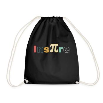 Inspire Pi Day, math lovers, Pi, March 14 - Drawstring Bag - black - Front