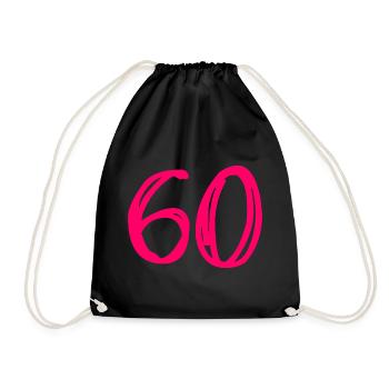 60. 60 ANS. 60e ANNIVERSAIRE. ANNIVERSAIRE 60 ANS. - Sac de sport léger - noir - Devant