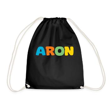 Name - Aron - Turnbeutel - Schwarz - Vorne