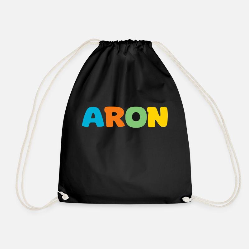 Name - Aron - Drawstring Bag - black
