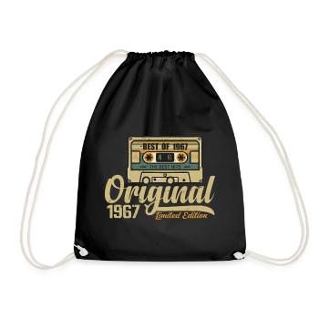 Original 1967 Vintage - 1967 Birthday Gift - Drawstring Bag - black - Front