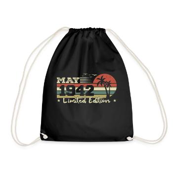 Vintage May 82nd Birthday Born 1942 Vibe - Drawstring Bag - black - Front