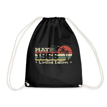 May Vintage 58th Anniversary Born 1966 Vibe - Drawstring Bag - black - Front