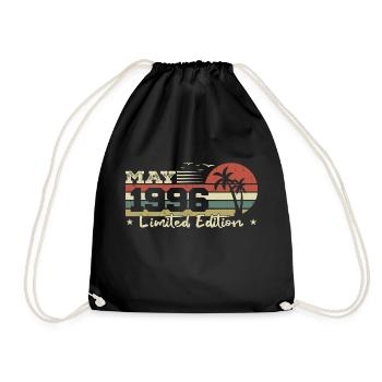 May Vintage 28th Anniversary Born 1996 Vibe - Drawstring Bag - black - Front