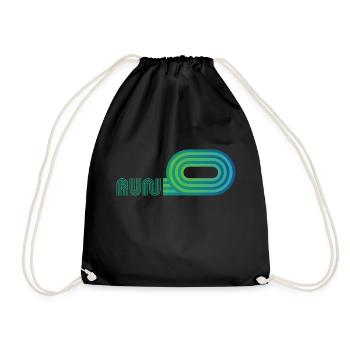 Run Track horicontal green - Drawstring Bag - black - Front