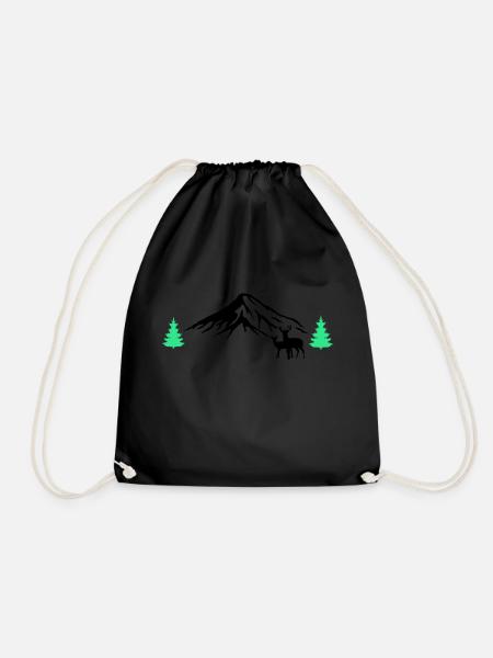Mountains Nature 02 - Drawstring Bag - black