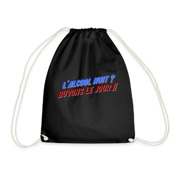 humour alcool - Sac de sport léger - noir - Devant
