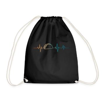 Heartbeat retro tacos - Drawstring Bag - black - Front