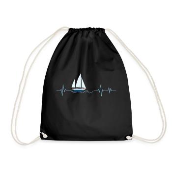 Heartbeat Veil - Gift Idea - Drawstring Bag - black - Front