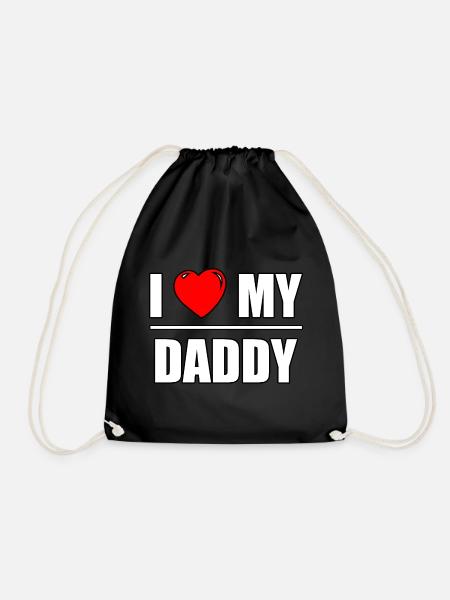 Font design "I love my Daddy" - Drawstring Bag - black