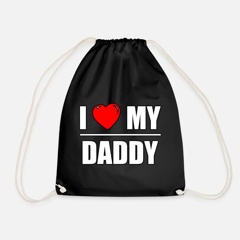Schrift Design "I love my Daddy" - Turnbeutel - Schwarz