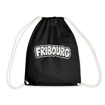Fribourg CH bubble style Graffiti - Turnbeutel - Schwarz - Vorne