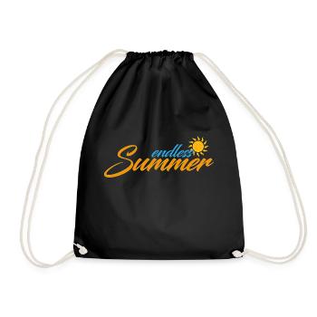 endless Summer / cooles Sommer Design - Turnbeutel - Schwarz - Vorne