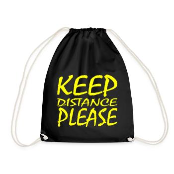 social distancing - Drawstring Bag - black - Front