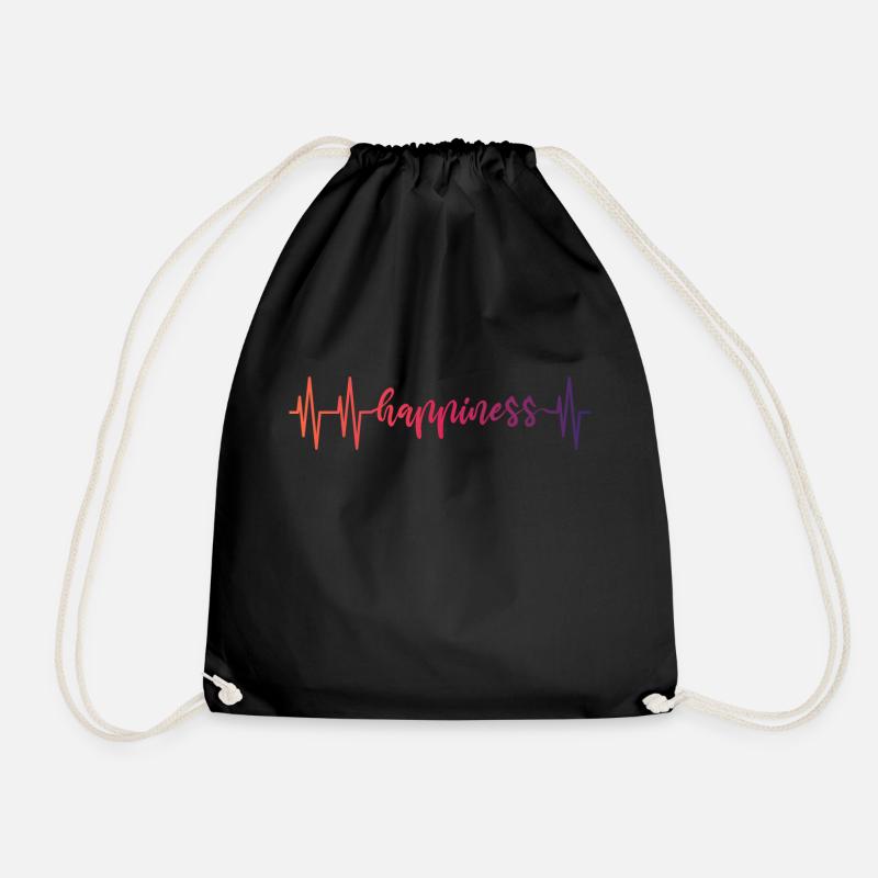 HEARTBEAT HAPPINESS GRADIENT RED DARK - Turnbeutel - Schwarz