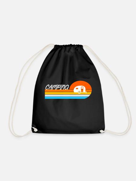 Camping Wohnwagen - Turnbeutel - Schwarz