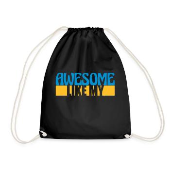 Template Vorlage Awesome Like - Drawstring Bag - black - Front