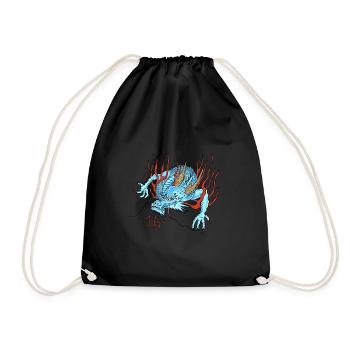 Dragon japonais avec des flammes - Sac de sport léger - noir - Devant