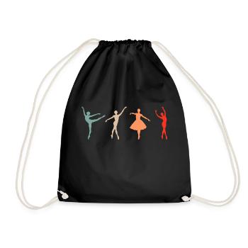 Tanzen Ballett Frauen Tänzer Tänzerin Silhouette - Turnbeutel - Schwarz - Vorne