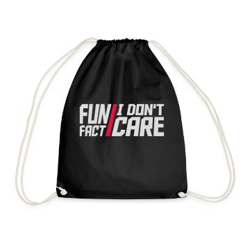 I don't care fact - Drawstring Bag - black - Front