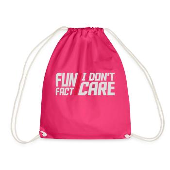 I don't care fact - Drawstring Bag - fuchsia - Front