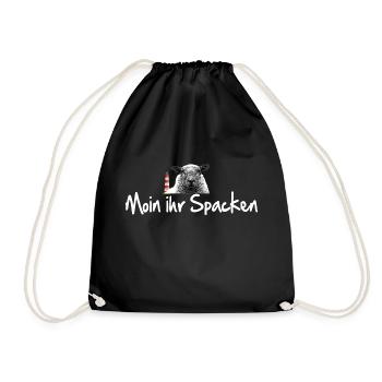 Moin ihr Spacken - Turnbeutel - Schwarz - Vorne