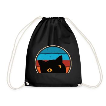 Lustige Katze Blick - Turnbeutel - Schwarz - Vorne