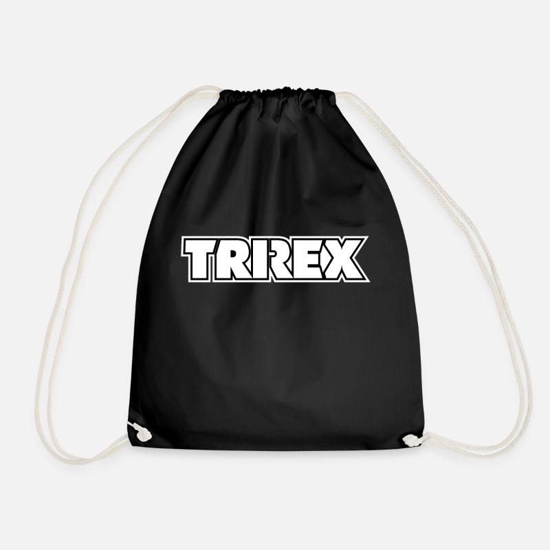 TRI REX Schriftzug in weiss - Turnbeutel - Schwarz