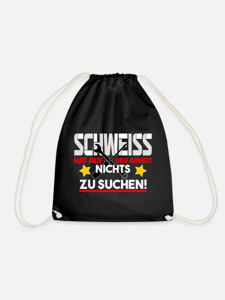 Schweiss auf der Arbeit - Turnbeutel - Schwarz