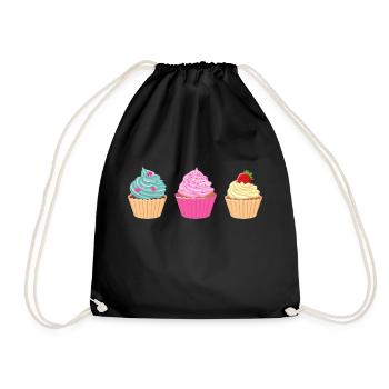 Cupcake Collection - Drawstring Bag - black - Front