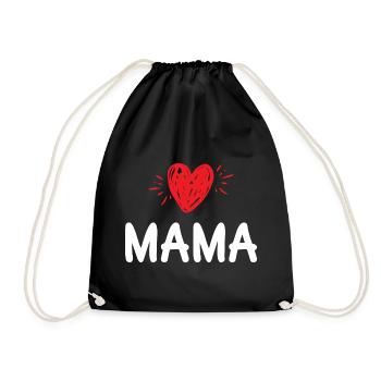 Mama Heart - Drawstring Bag - black - Front