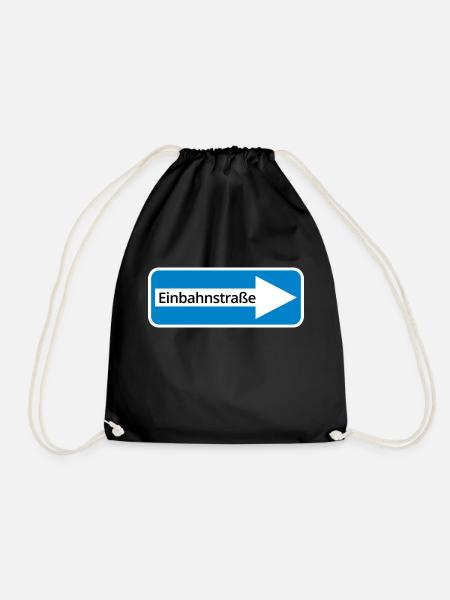 Einbahnstraße Verkehrsschild - Turnbeutel - Schwarz